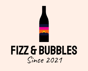 Sunset Wine Bottle  logo