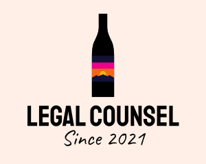 Sunset Wine Bottle  logo