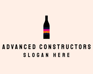 Sunset Wine Bottle  logo design