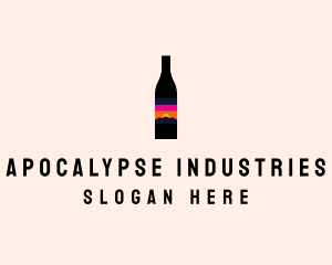 Sunset Wine Bottle  logo design