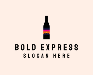 Sunset Wine Bottle  logo design