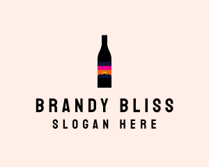 Sunset Wine Bottle  logo design