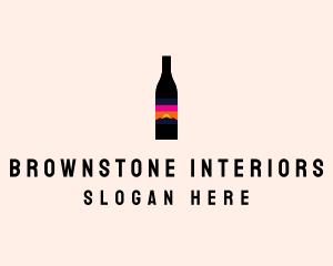 Sunset Wine Bottle  logo design