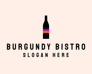 Sunset Wine Bottle  logo design