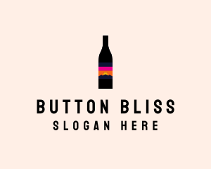 Sunset Wine Bottle  logo design