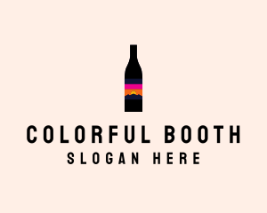 Sunset Wine Bottle  logo design