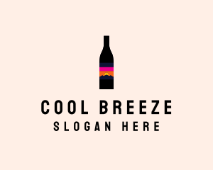 Sunset Wine Bottle  logo design