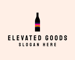 Sunset Wine Bottle  logo design