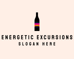 Sunset Wine Bottle  logo design