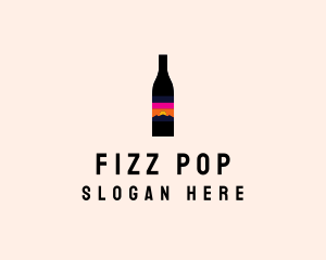 Sunset Wine Bottle  logo design