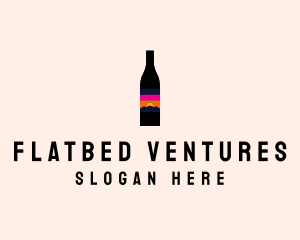 Sunset Wine Bottle  logo design