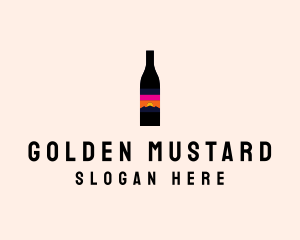 Sunset Wine Bottle  logo design