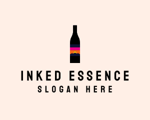 Sunset Wine Bottle  logo design