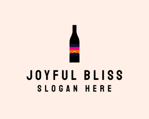 Sunset Wine Bottle  logo design