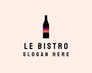 Sunset Wine Bottle  logo design