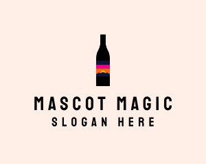 Sunset Wine Bottle  logo design