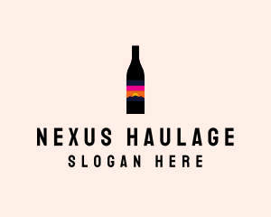 Sunset Wine Bottle  logo design