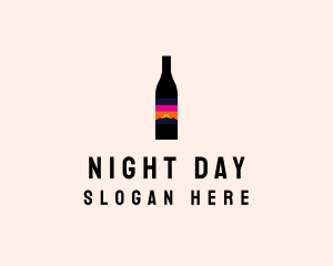 Sunset Wine Bottle  logo design