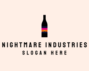 Sunset Wine Bottle  logo design