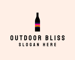 Sunset Wine Bottle  logo design