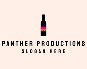 Sunset Wine Bottle  logo design