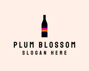 Sunset Wine Bottle  logo design