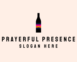 Sunset Wine Bottle  logo design