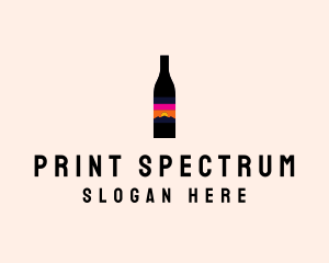 Sunset Wine Bottle  logo design