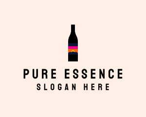 Sunset Wine Bottle  logo design