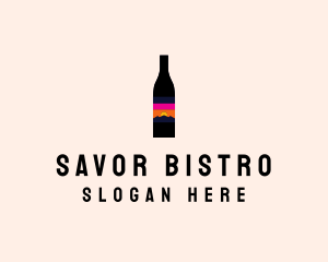 Sunset Wine Bottle  logo design