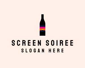 Sunset Wine Bottle  logo design