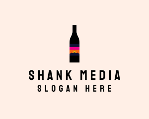 Sunset Wine Bottle  logo design