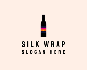 Sunset Wine Bottle  logo design