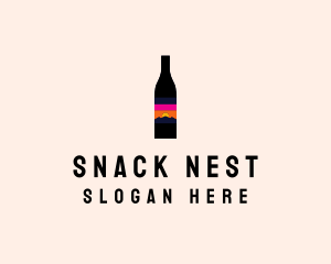 Sunset Wine Bottle  logo design