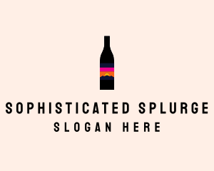 Sunset Wine Bottle  logo design