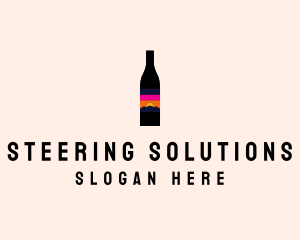 Sunset Wine Bottle  logo design