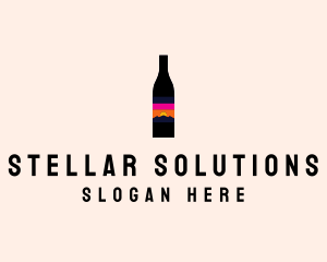 Sunset Wine Bottle  logo design