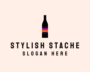 Sunset Wine Bottle  logo design