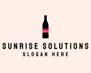 Sunset Wine Bottle  logo design