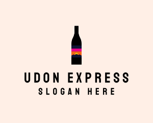 Sunset Wine Bottle  logo design