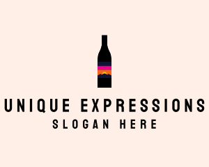 Sunset Wine Bottle  logo design