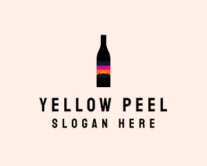 Sunset Wine Bottle  logo design