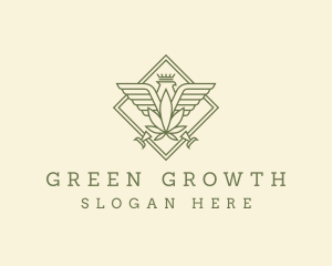 Green Cannabis Eagle logo design