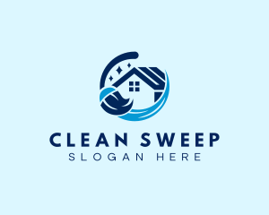 Broom Sweep Housekeeping logo design