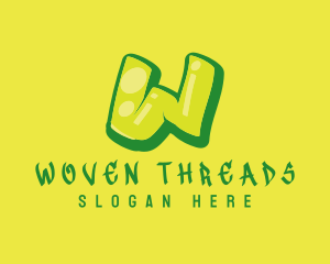 Green & Yellow Graffiti Letter W logo design