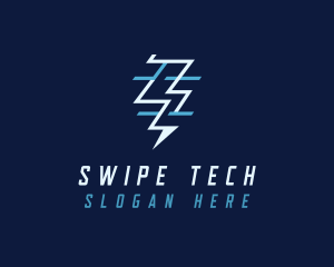 Tech Flash Electrical Lightning logo design