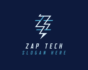 Tech Flash Electrical Lightning logo design