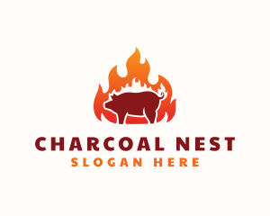 Flame Pork Barbecue logo