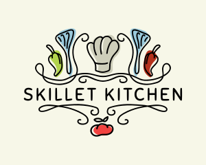 Restaurant Kitchen Spatula logo design