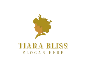 Gold Queen Portrait logo design